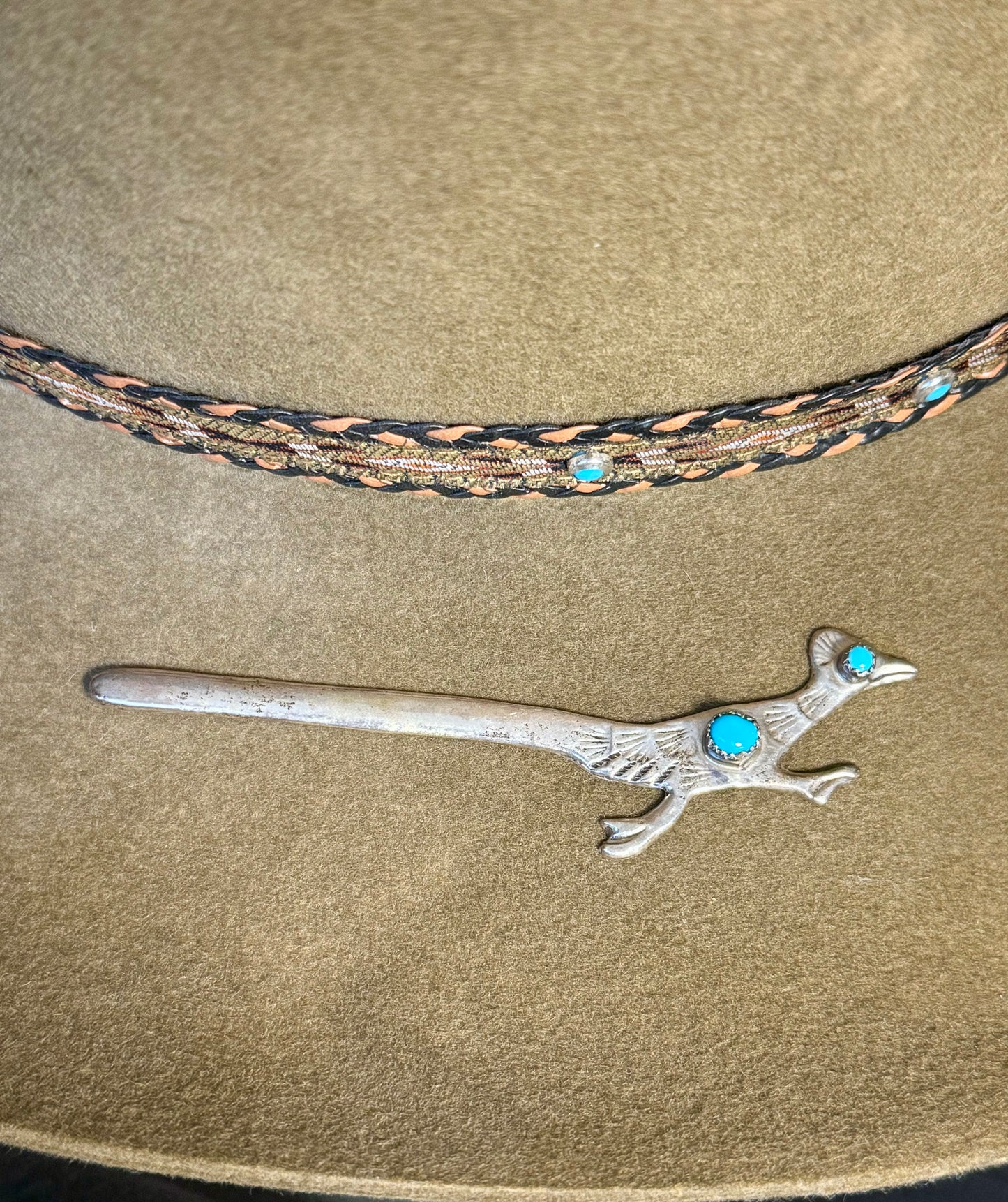 Vintage Sterling silver Native American Roadrunner