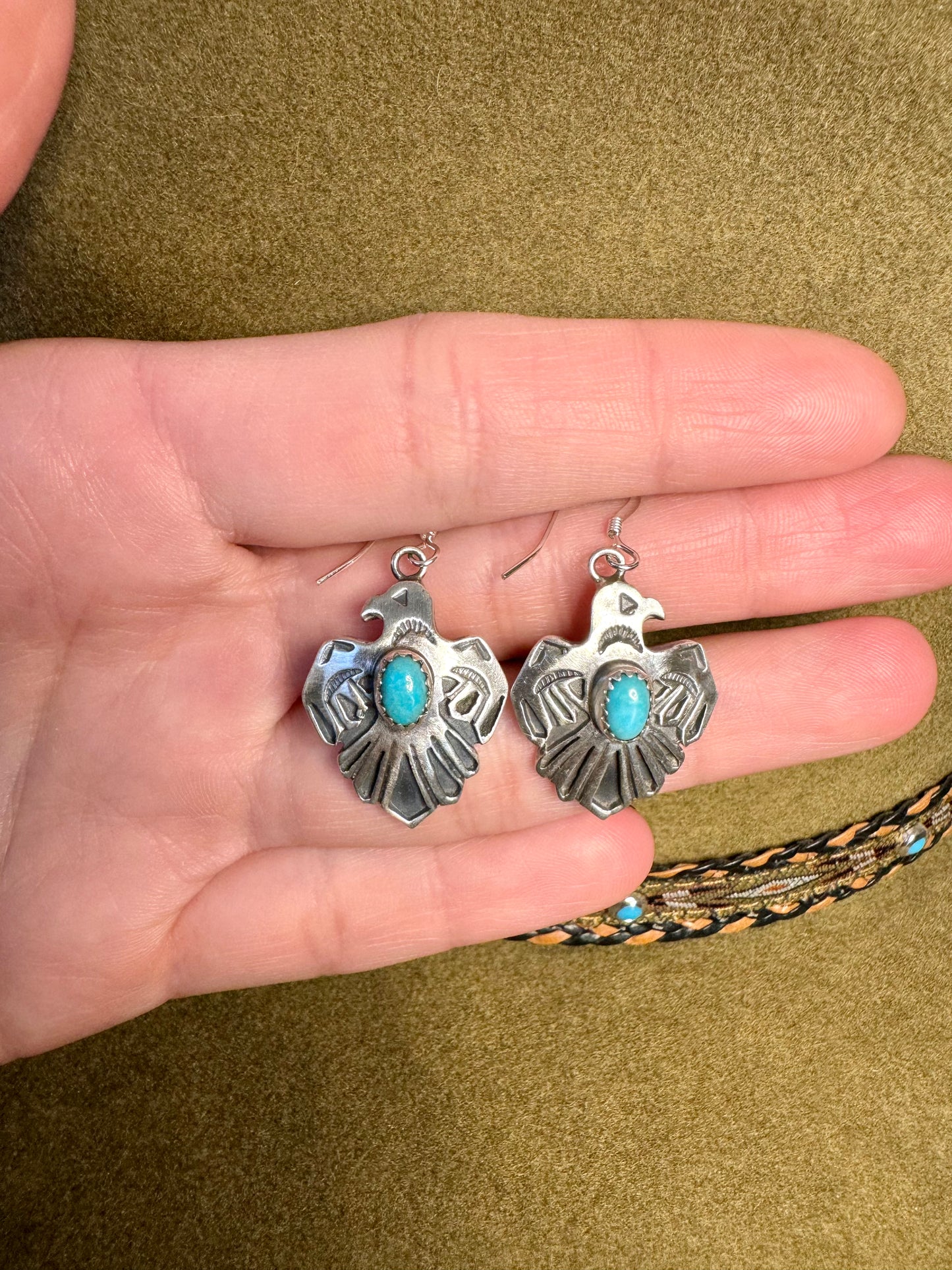 Sterling Silver NA Thunderbird Earrings
