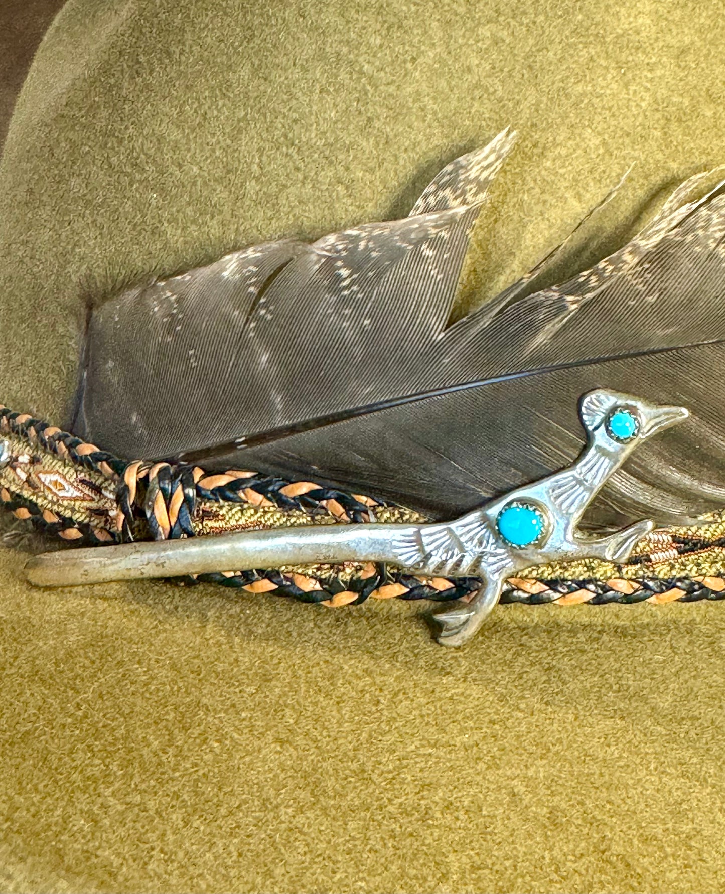 Vintage Sterling silver Native American Roadrunner