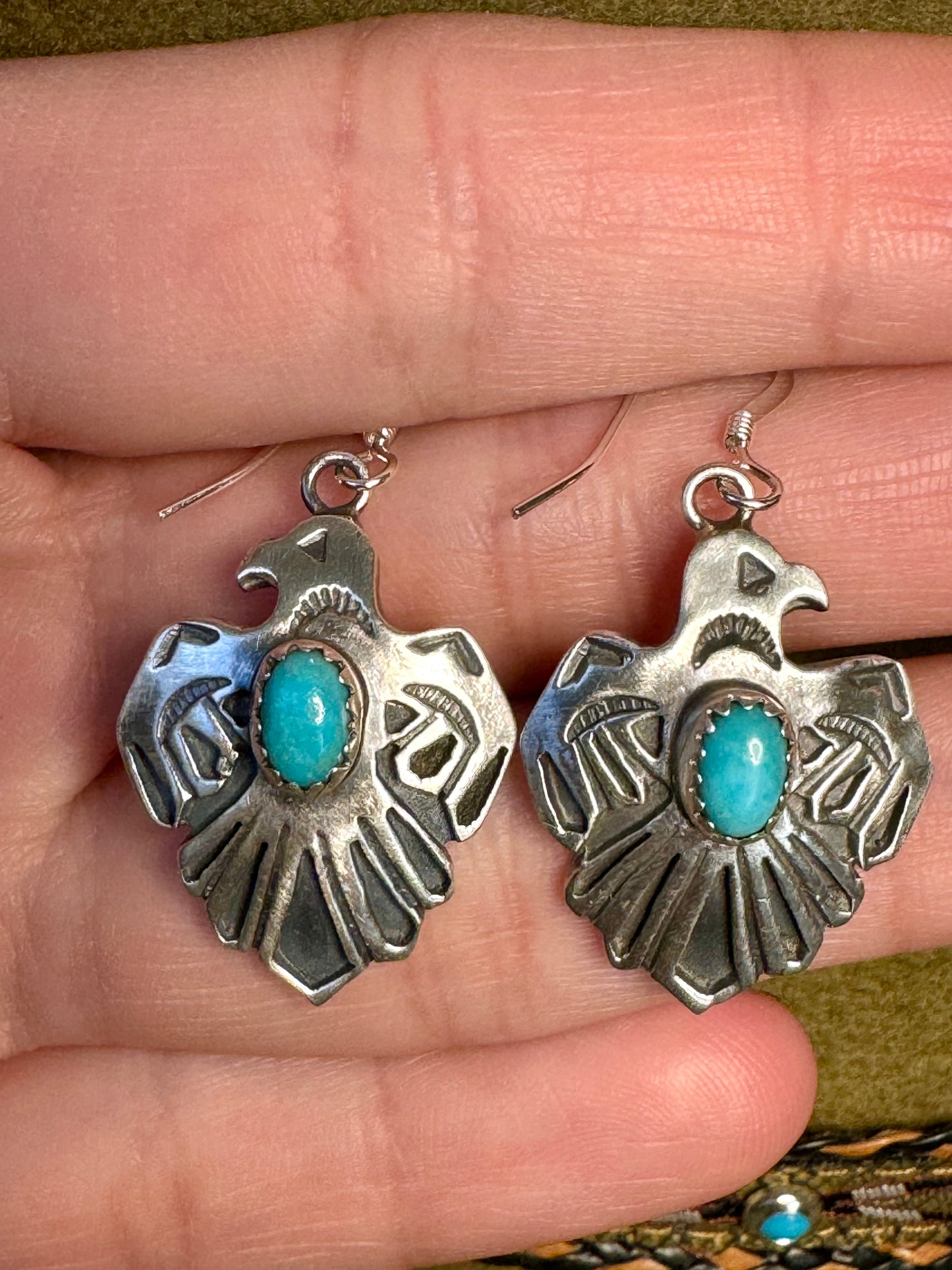 Sterling Silver NA Thunderbird Earrings