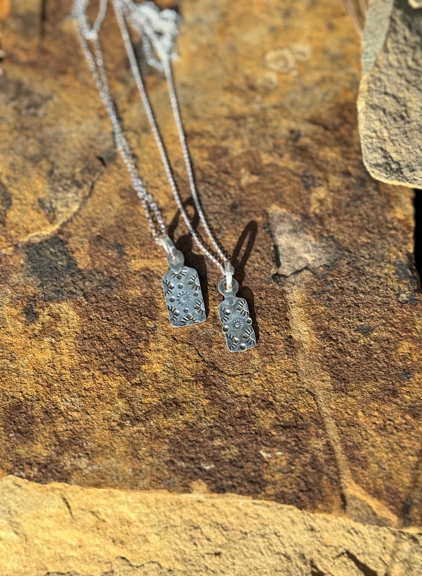 Sterling Silver SW Tag Necklace