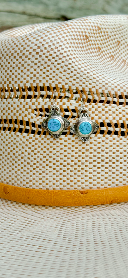 SS Kingman Turquoise Earrings