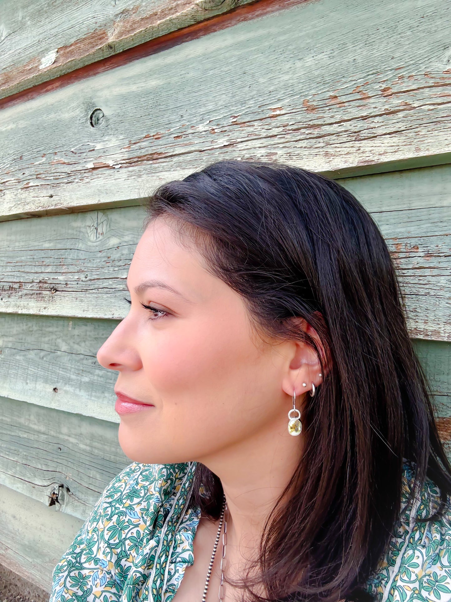 SS Palomino Variscite Earrings