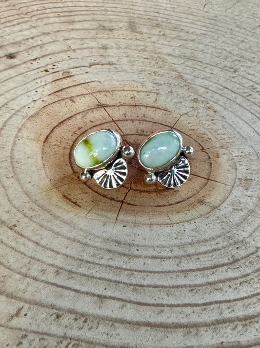 SS Palomino Variscite Earrings