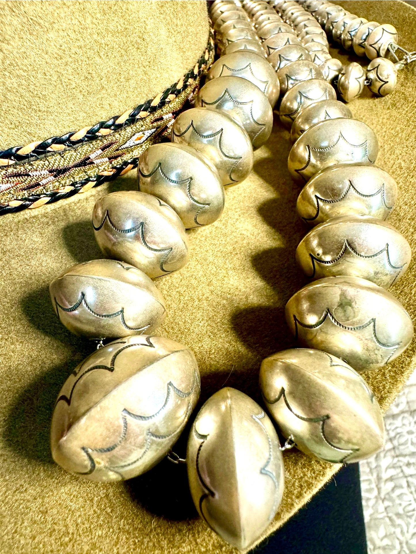 Sterling Silver Stamped Navajo Pearls