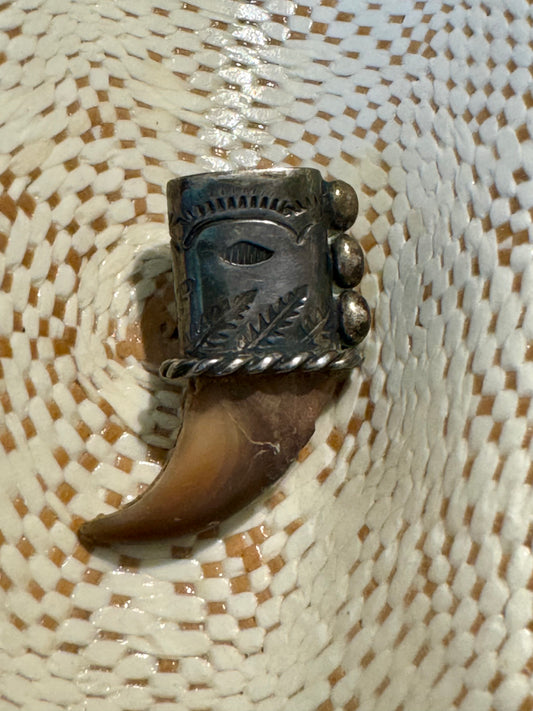 Vintage Sterling Silver Mexican Bear Claw Pendant