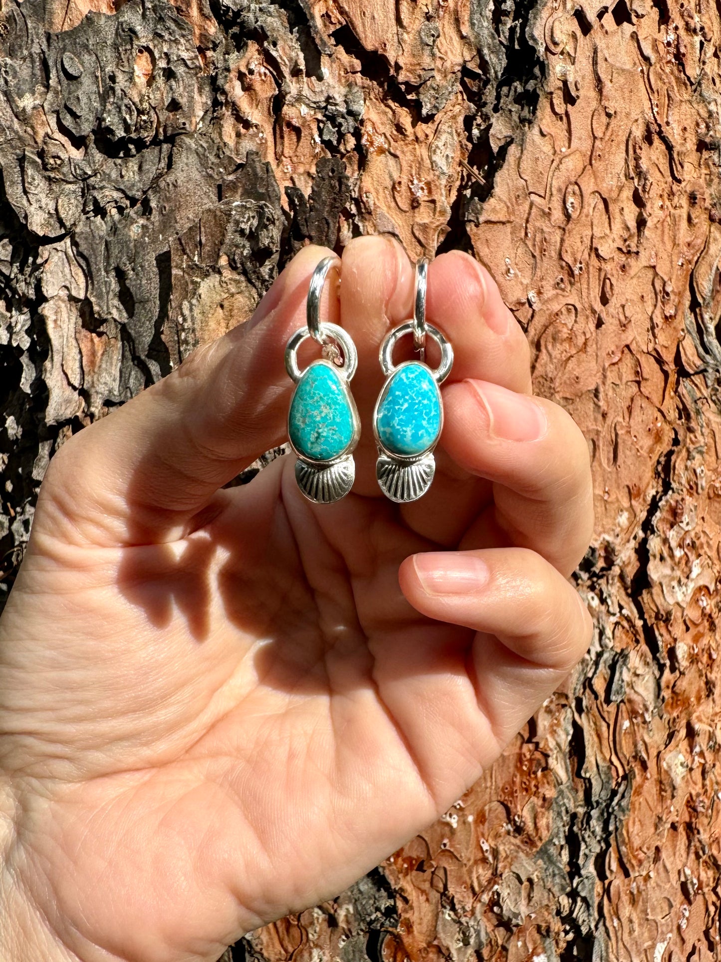 SS Kingman Turquoise Earrings