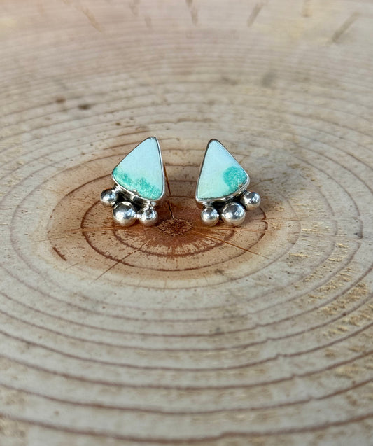 SS Kingman Turquoise Earrings