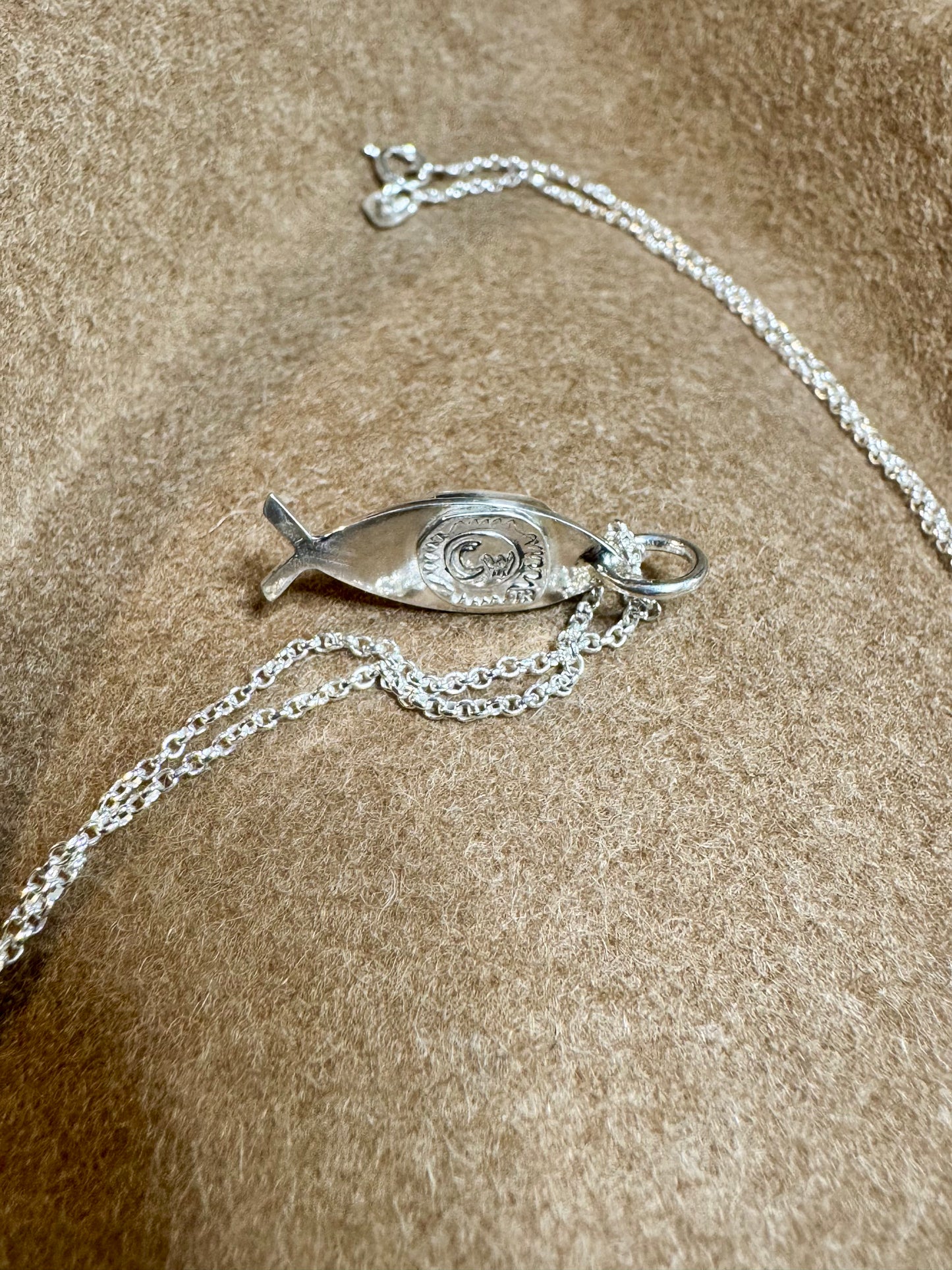 Ichthys “Jesus Fish” Golden Hills Turquoise Necklace Small