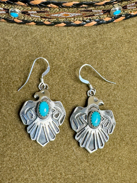 Sterling Silver NA Thunderbird Earrings