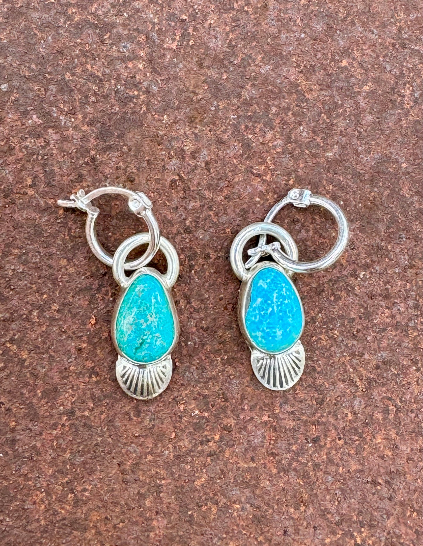 SS Kingman Turquoise Earrings