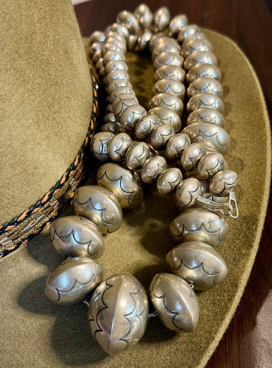 Sterling Silver Stamped Navajo Pearls