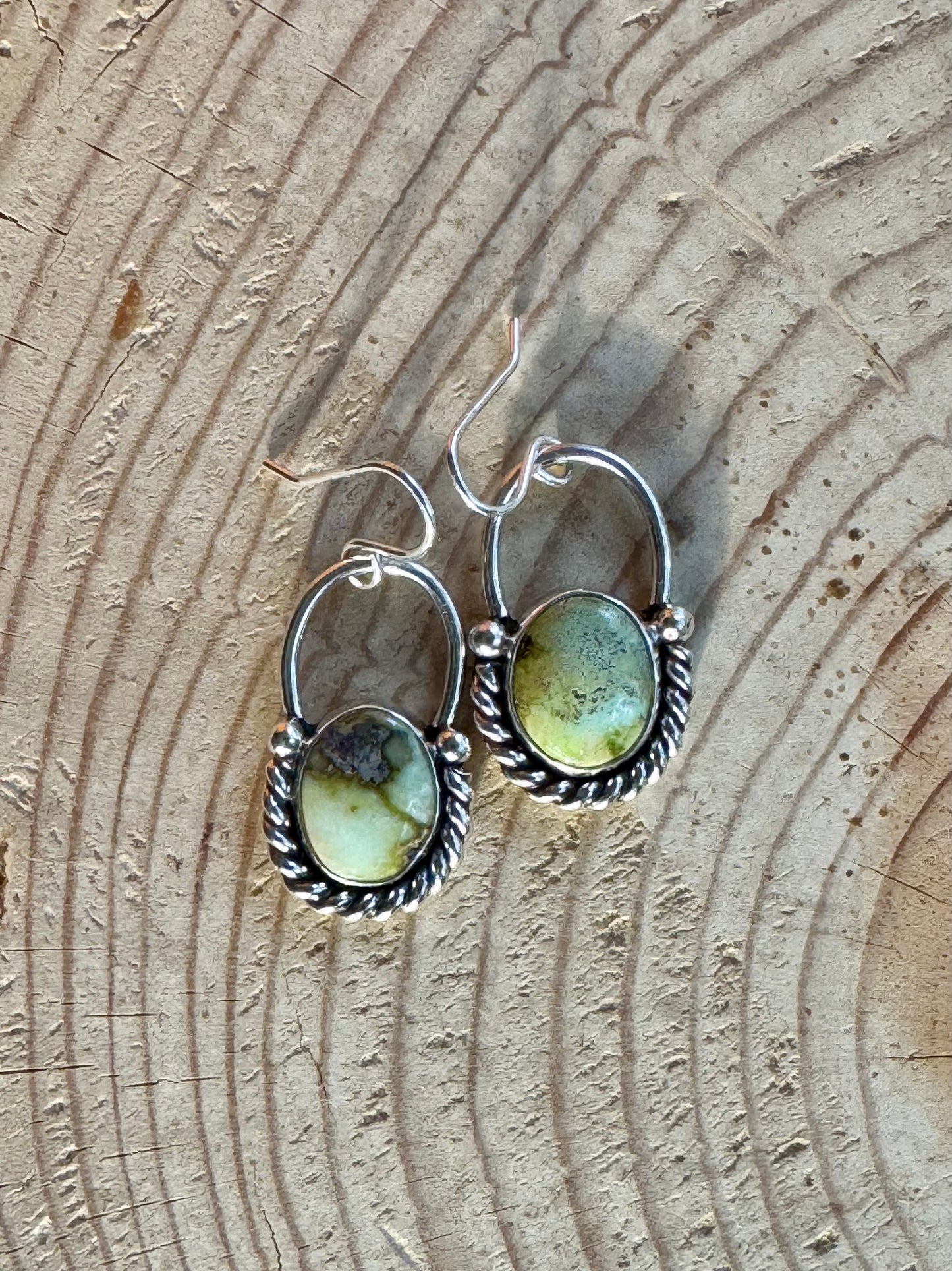 SS Palomino Variscite Earrings