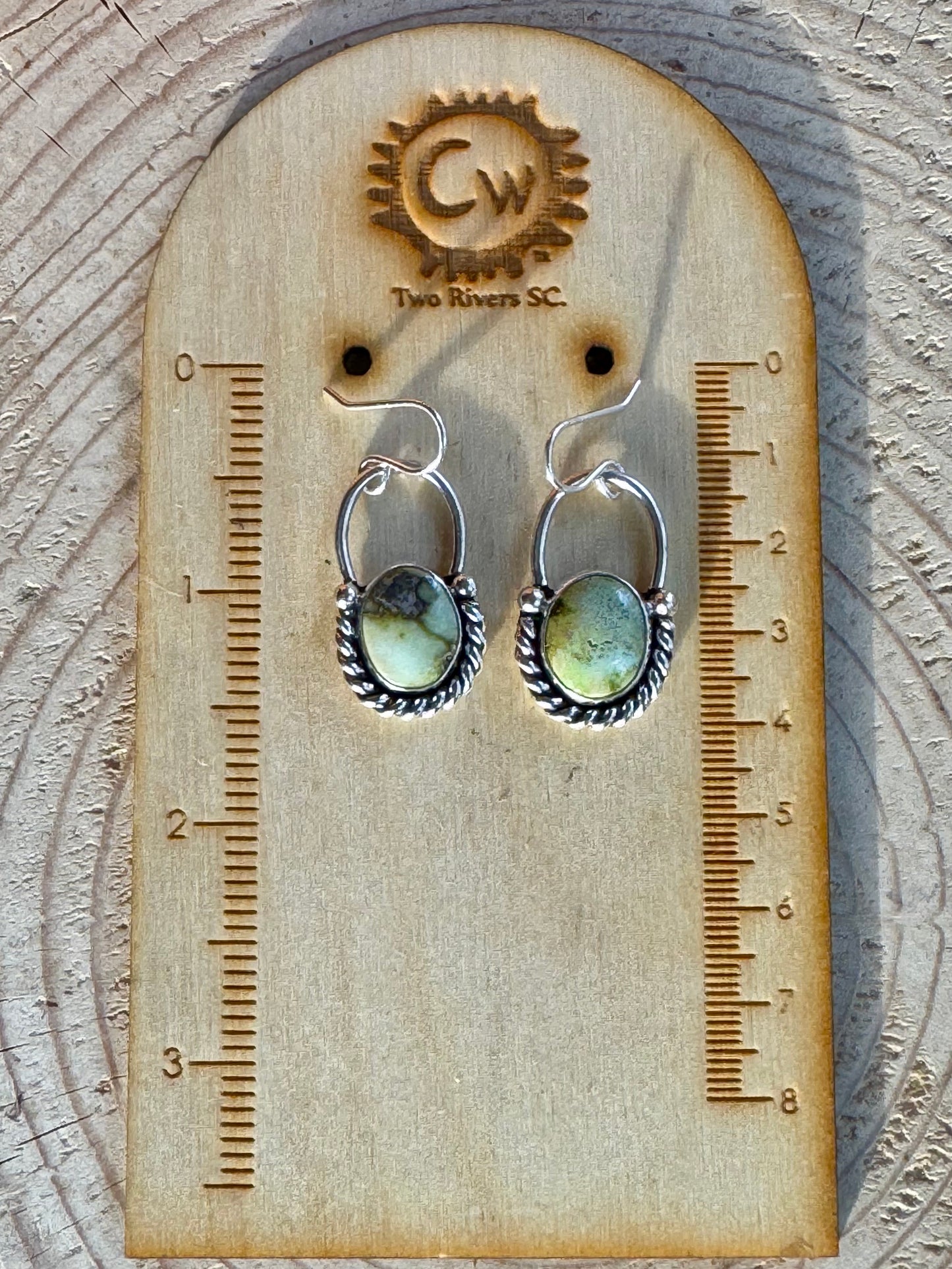 SS Palomino Variscite Earrings