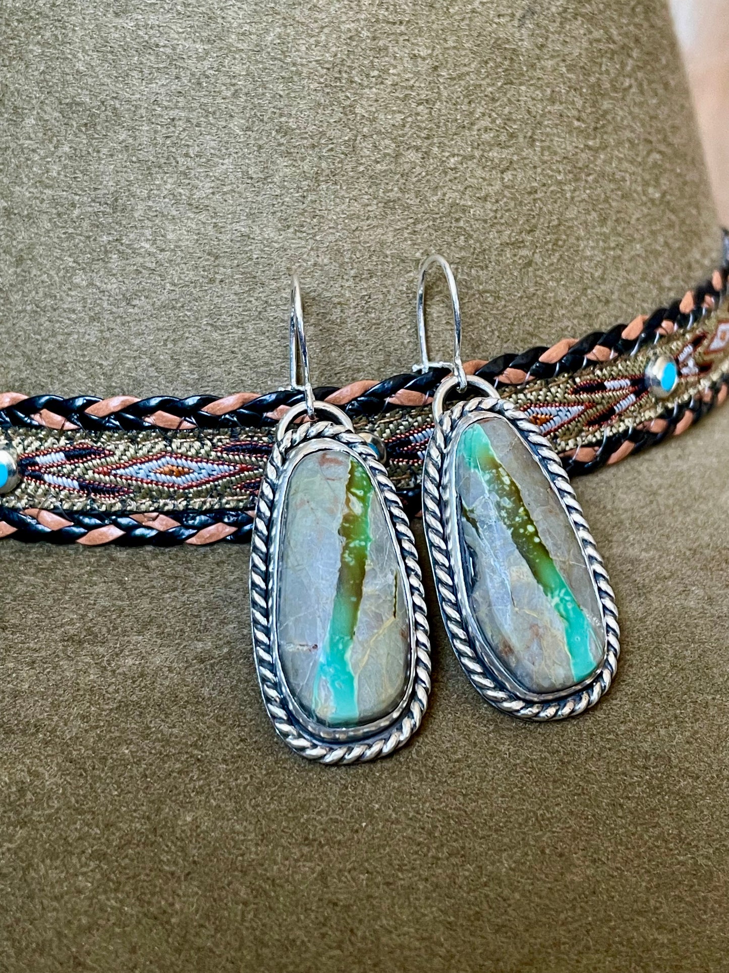 SS Boulder Turquoise Earrings