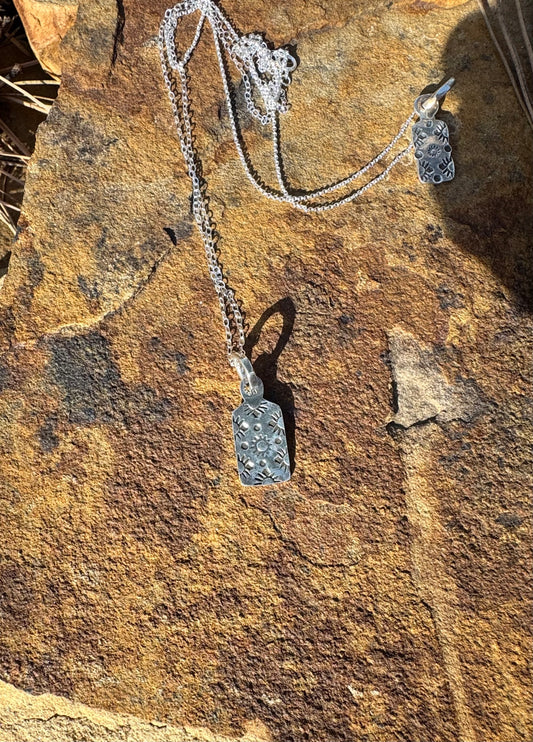 Sterling Silver SW Tag Necklace