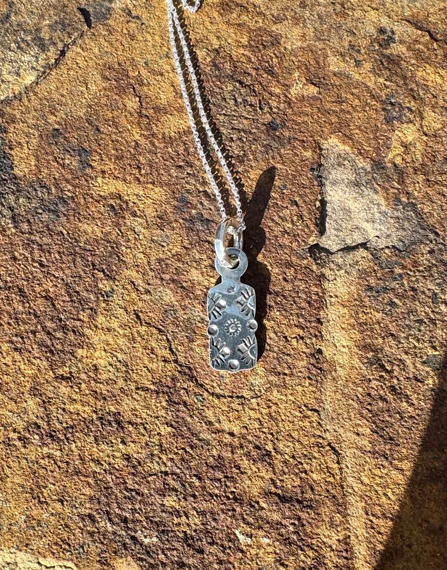 Sterling Silver SW Tag Necklace (Small)