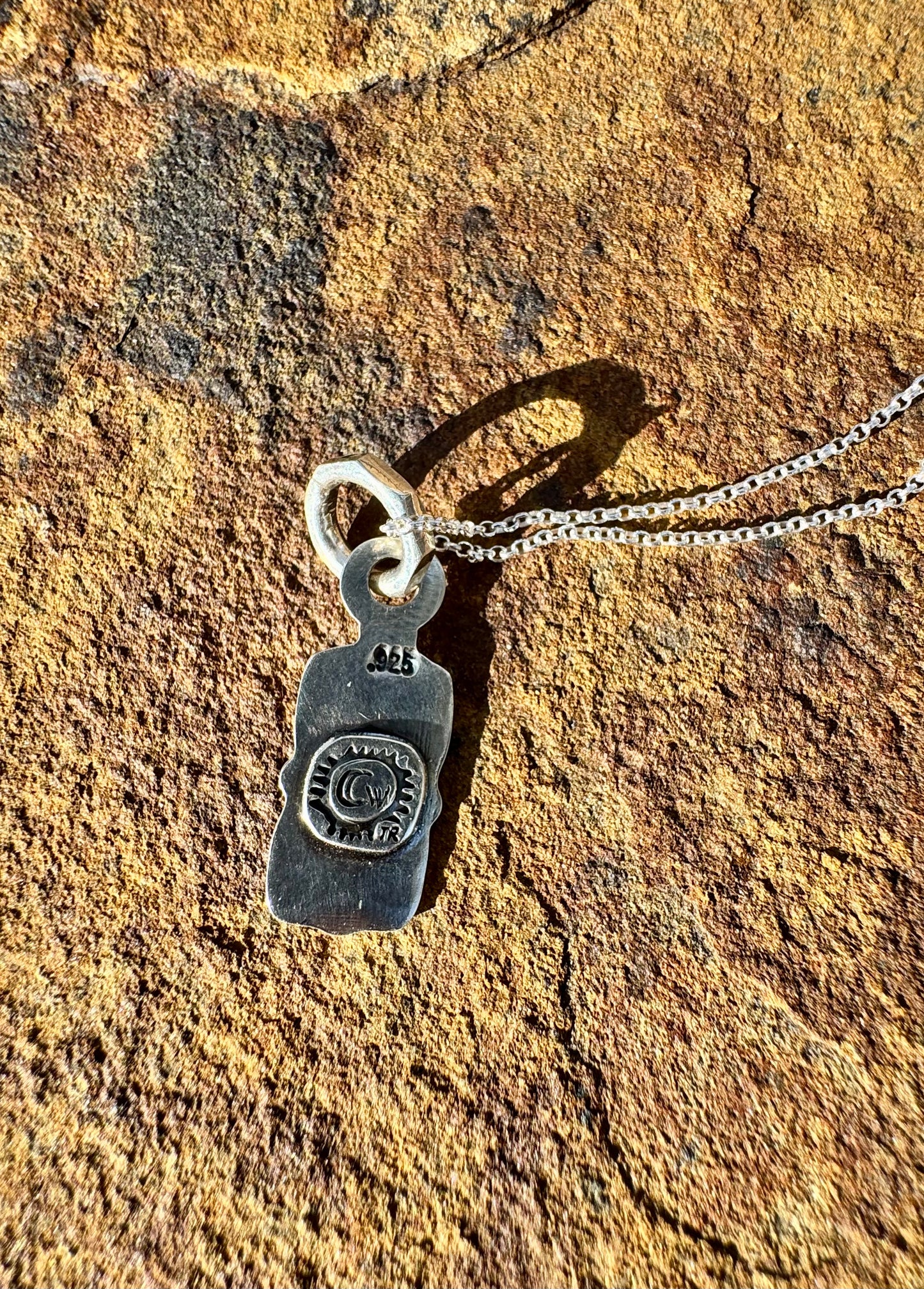 Sterling Silver SW Tag Necklace (Small)